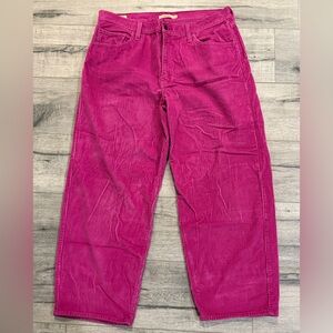Levi's Women's Pink Corduroy Baggy Dad Jeans